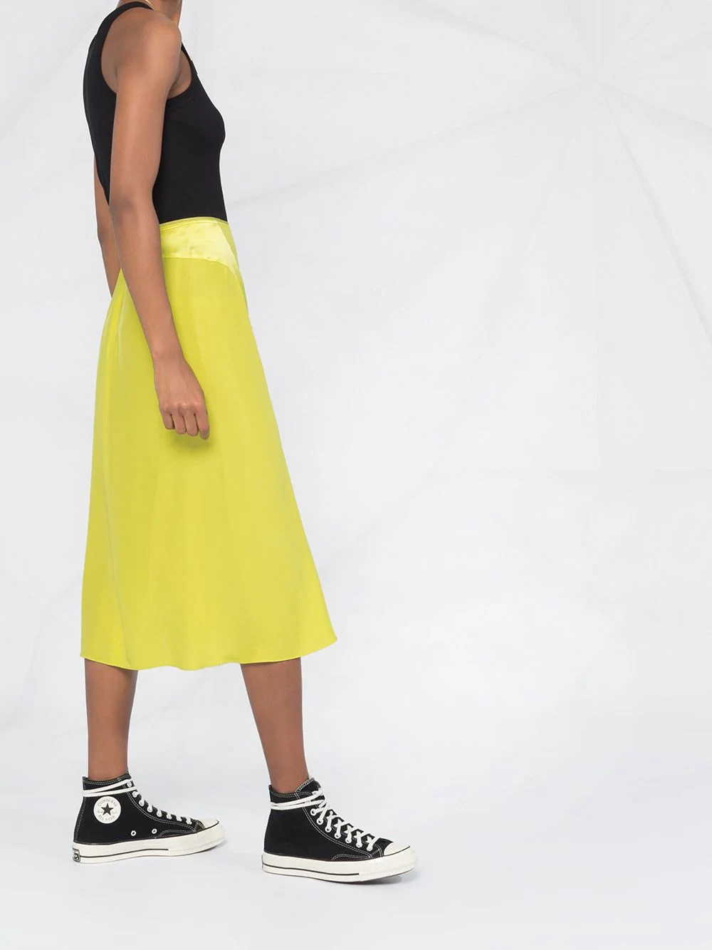 silk A-line midi skirt - 4