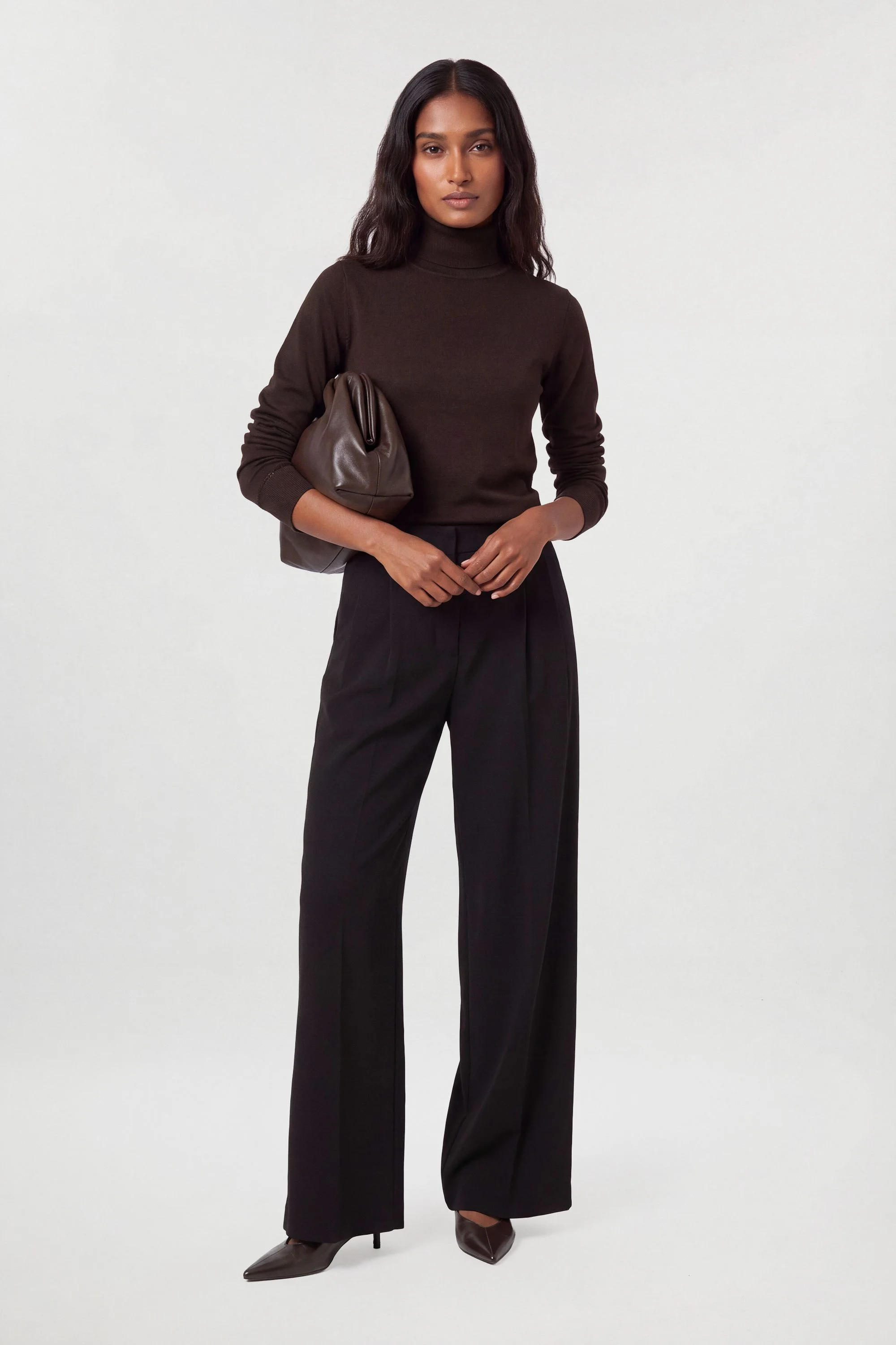 Wool Look Rib Detail Knitted Skirt - 1
