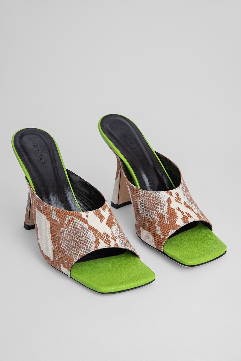 BY FAR Zaya Almond Snake Print Leather outlook