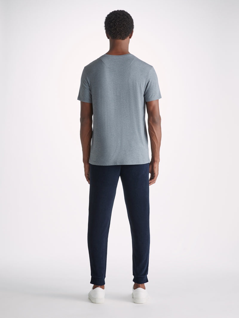 Men's Sweatpants Isaac Terry Cotton Navy - 4