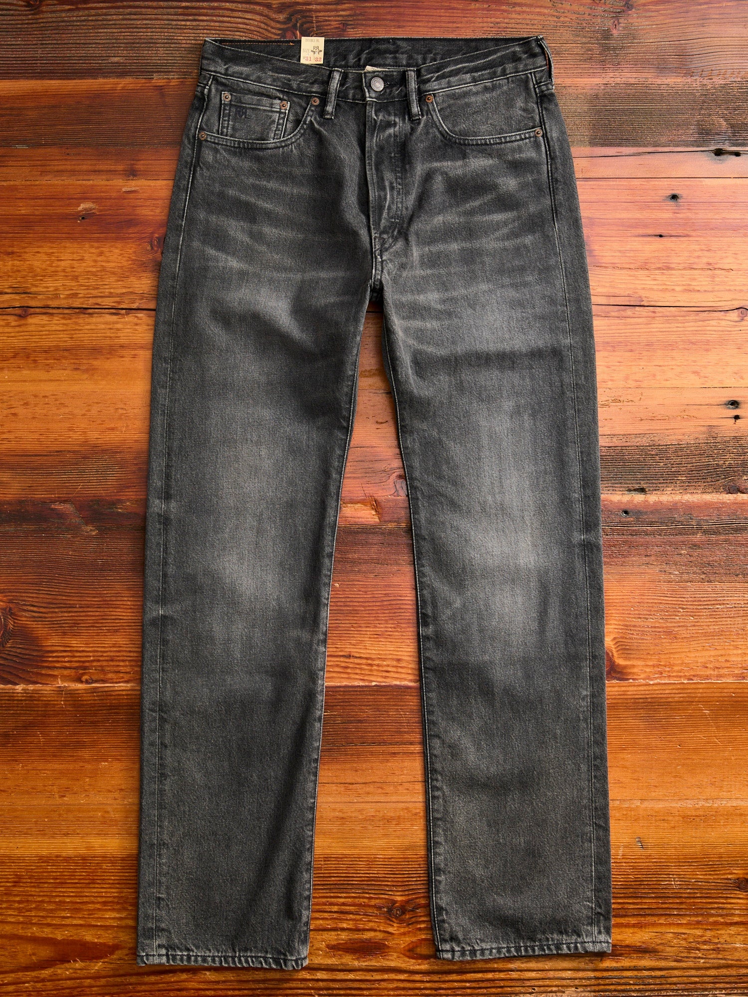 RRL by Ralph Lauren Dusty Black 13oz Washed Denim Straight Fit REVERSIBLE