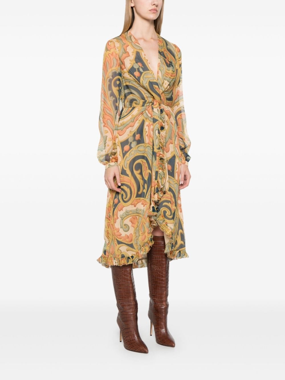 paisley-print midi dress - 3