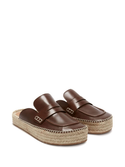 JW Anderson penny-slot leather loafer mules outlook