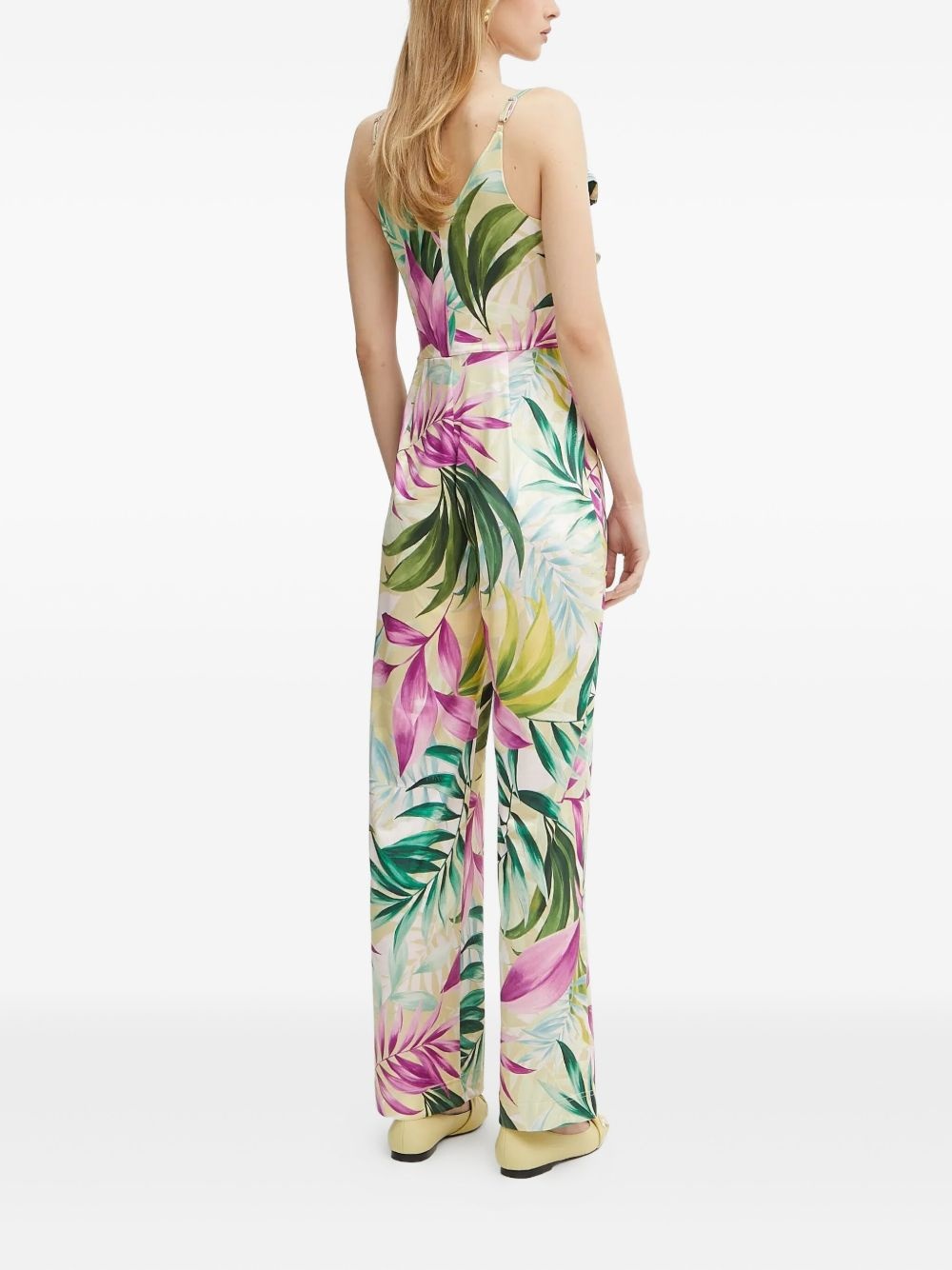ruffle-detail tropical-print jumpsuit - 3