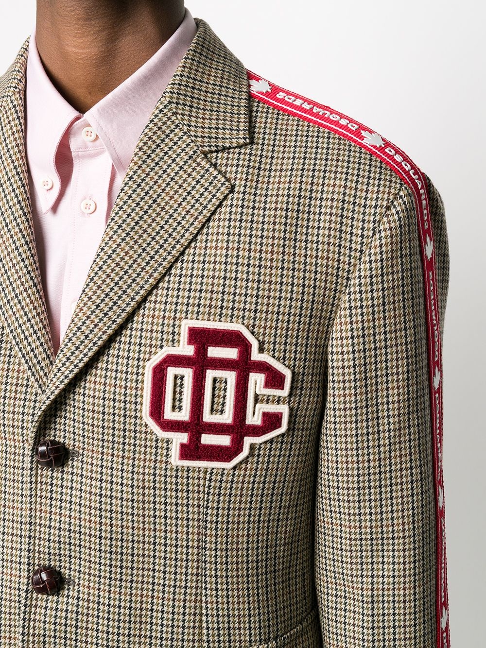 houndstooth varsity wool blazer - 5