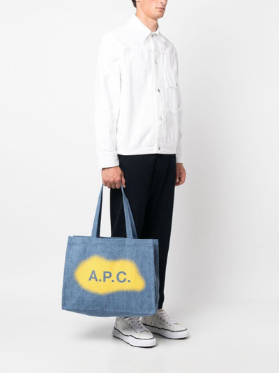 A.P.C. logo-print cotton tote bag outlook
