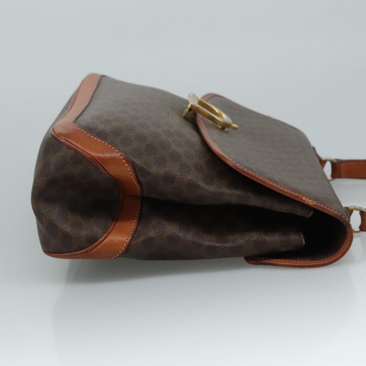 CELINE Macadam Canvas Hand Bag Pvc Leather Brown - 3
