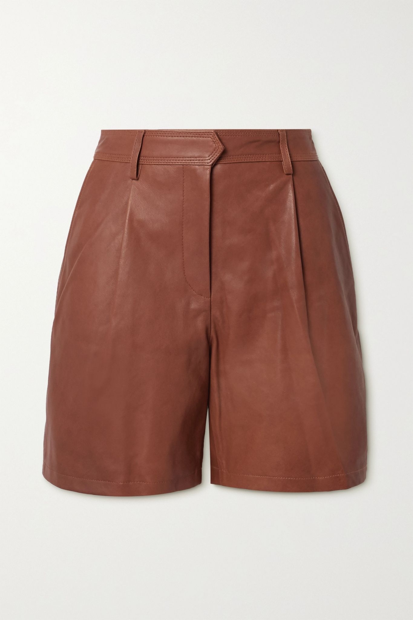 Ivy pleated leather shorts - 1