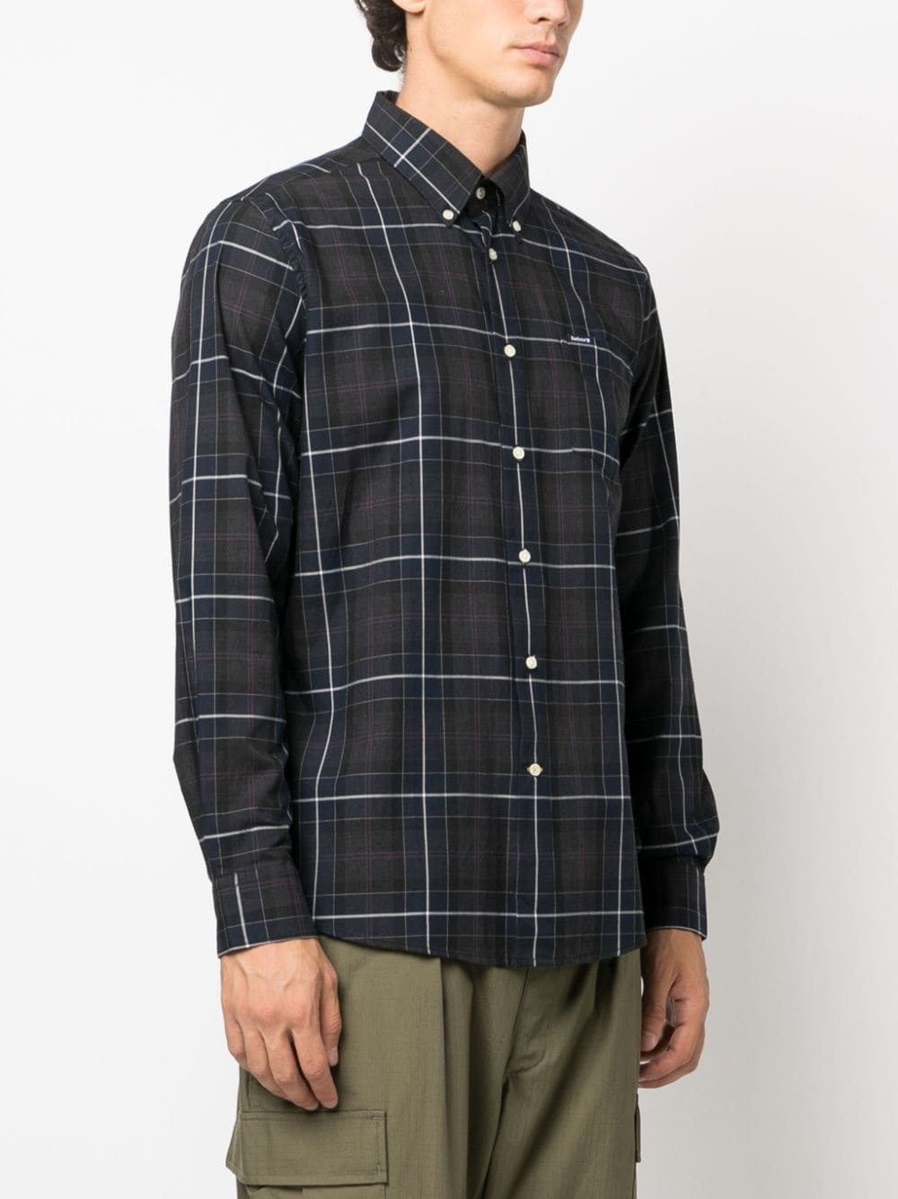 check-pattern chest-pocket shirt - 3