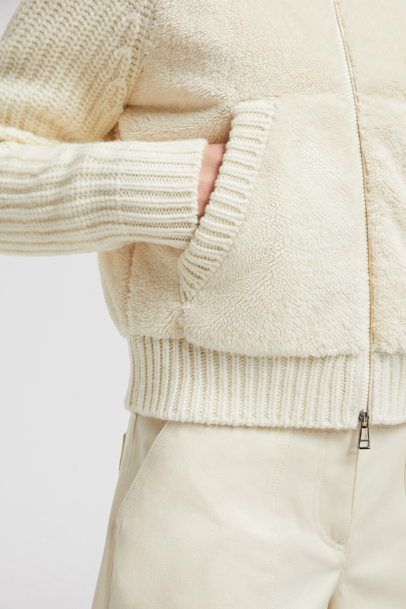 Padded Wool & Teddy Zip-up Hoodie 6