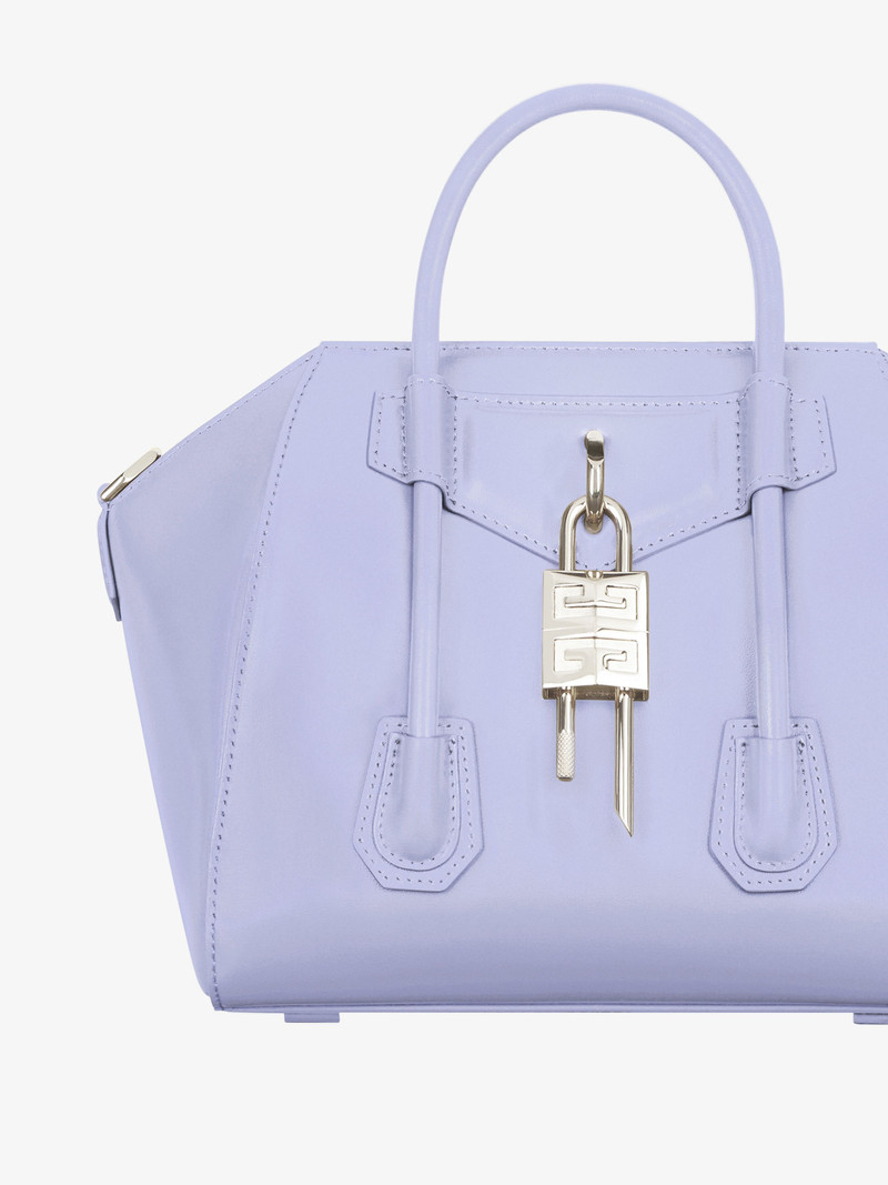 MINI ANTIGONA LOCK BAG IN BOX LEATHER 6