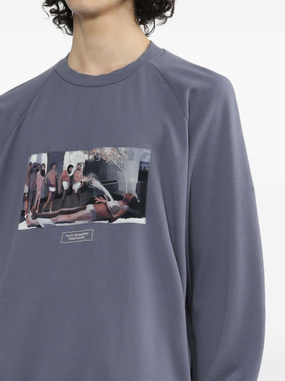 painterly-print cotton sweatshirt - 5