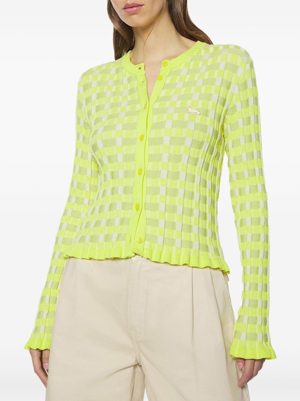 checkered cardigan - 4