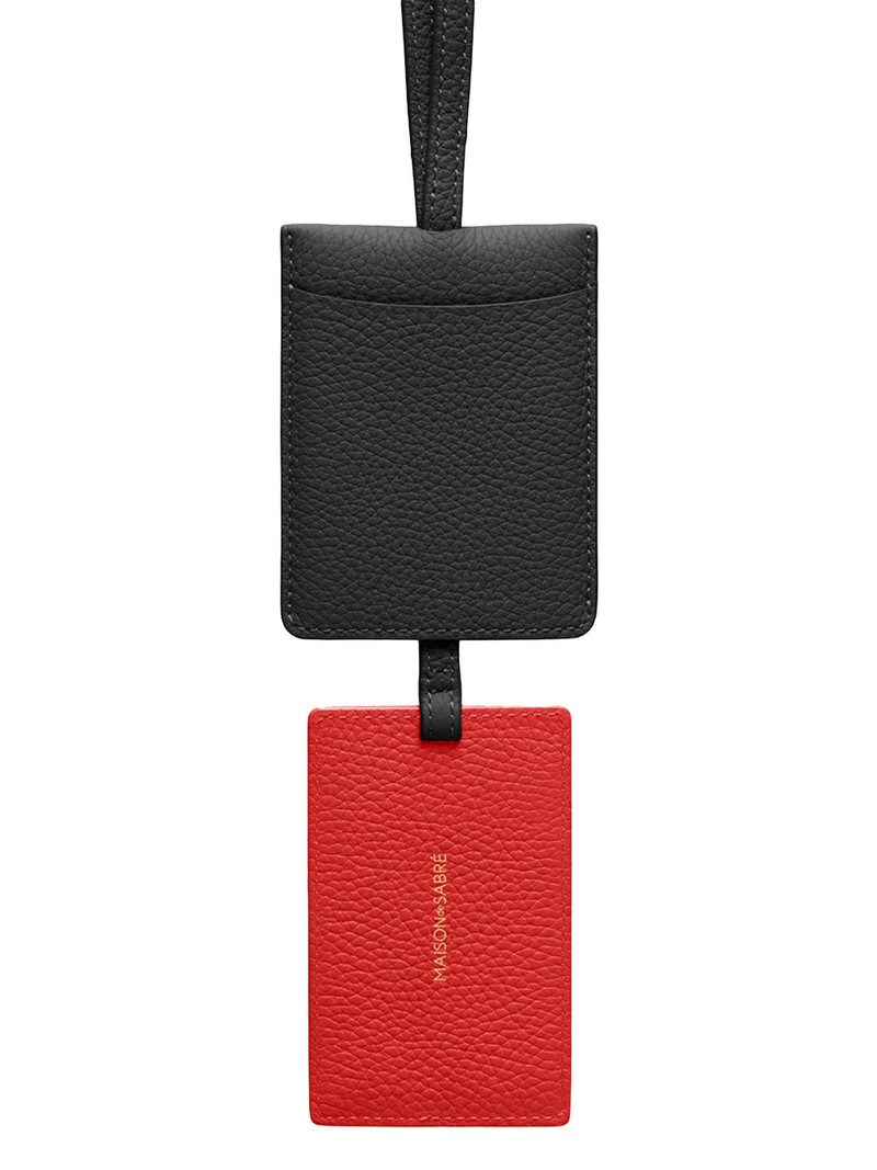 Leather ID Lanyard Holder - Rouge Noir 5