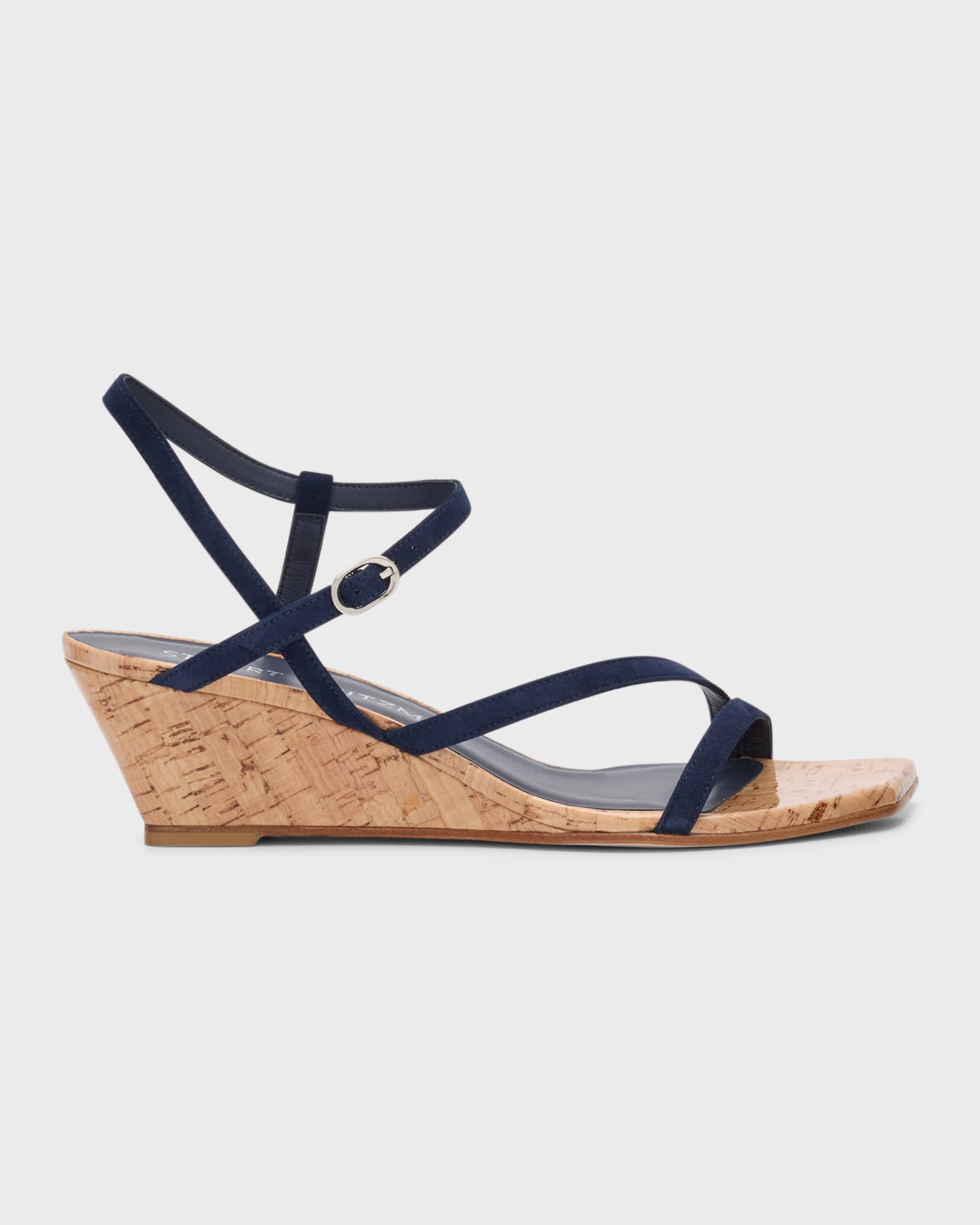 Oasis Suede Ankle-Strap Wedge Sandals - 1