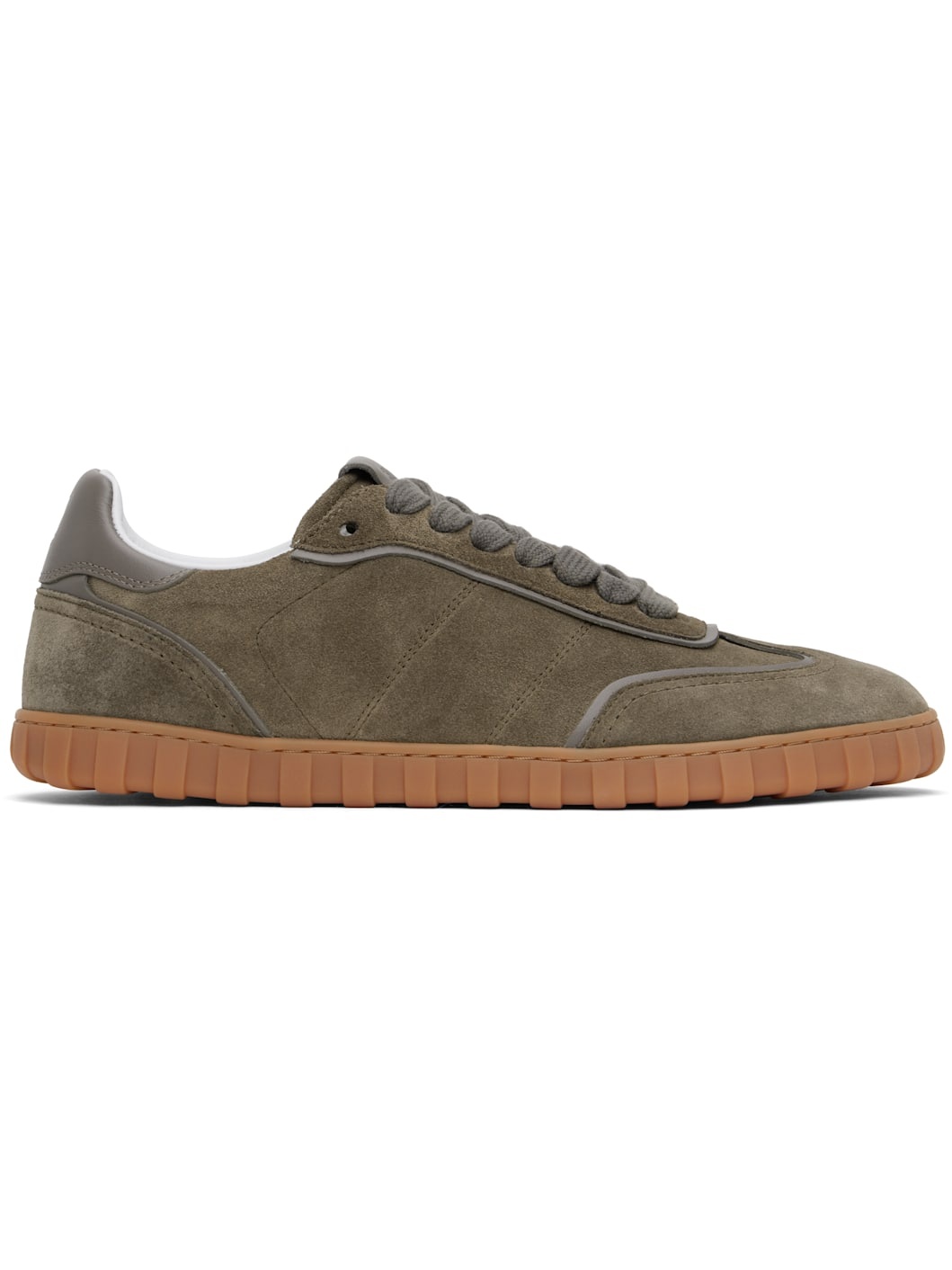 Taupe Leather Low Top Step Sneakers - 1