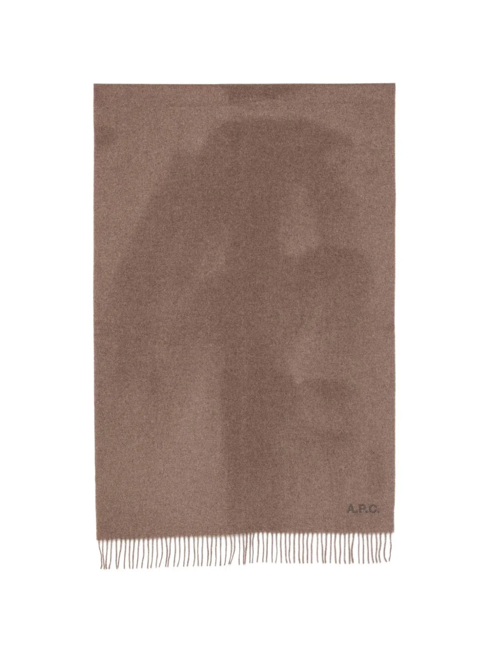 logo-embroidered fringed scarf - 1