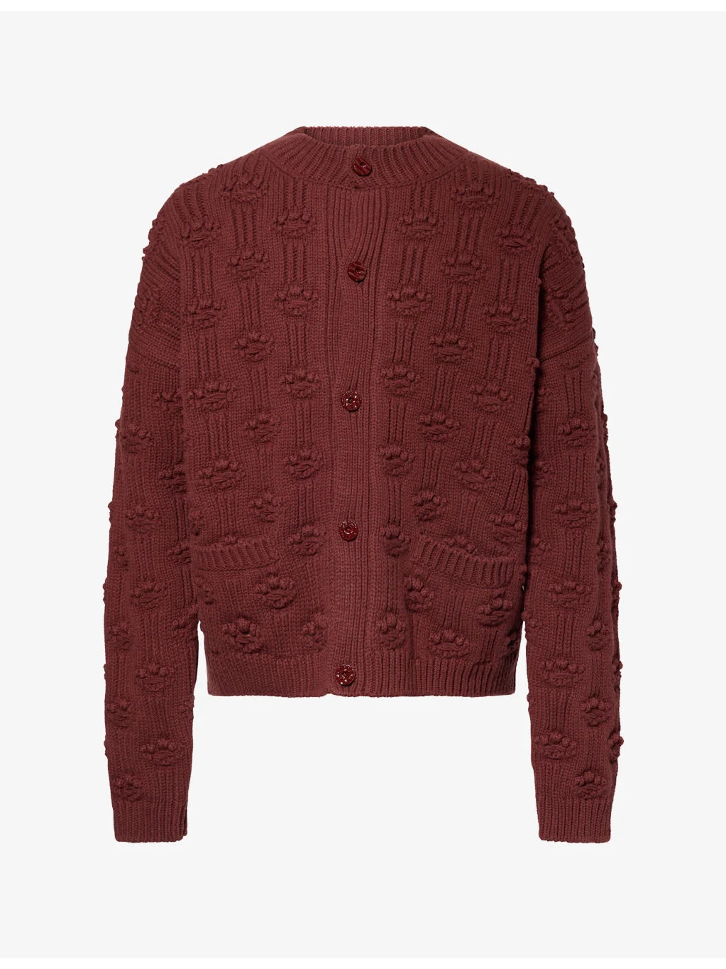 Embroidered Knitted Wool-Blend Cardigan - 1