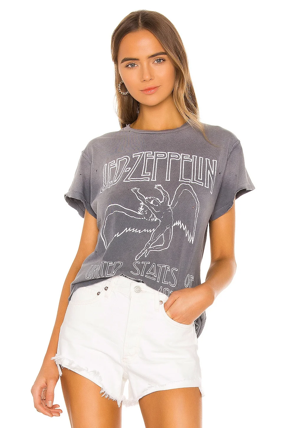 Led Zeppelin United '77 Crew Tee in Charcoal - 1