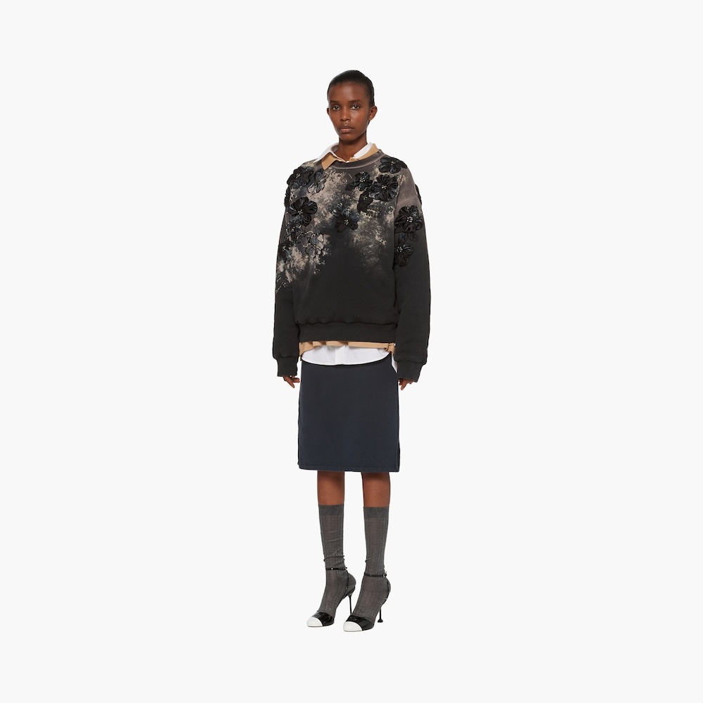 Embroidered garment-dyed sweatshirt - 2