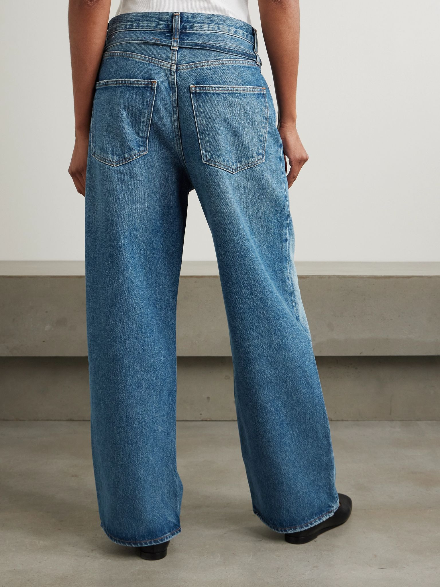 Emmi belted high-rise wide-leg jeans Mid denim - 4