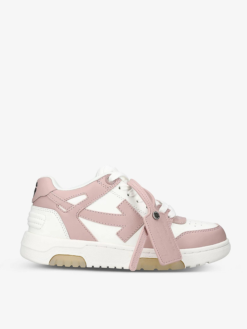 Out Of Office logo-embroidered leather mid-top trainers - 1