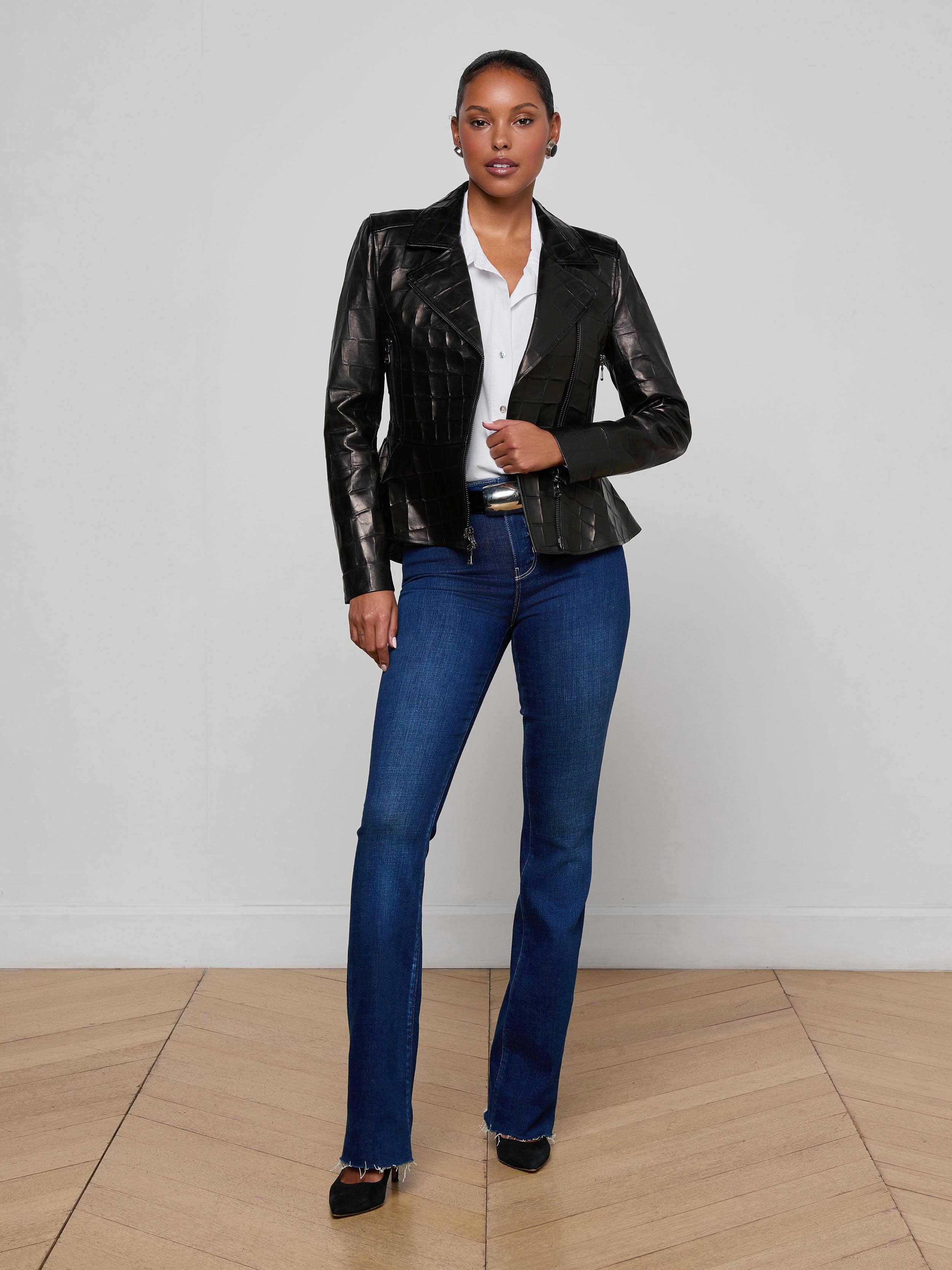 Lyric Leather Peplum Jacket - 4