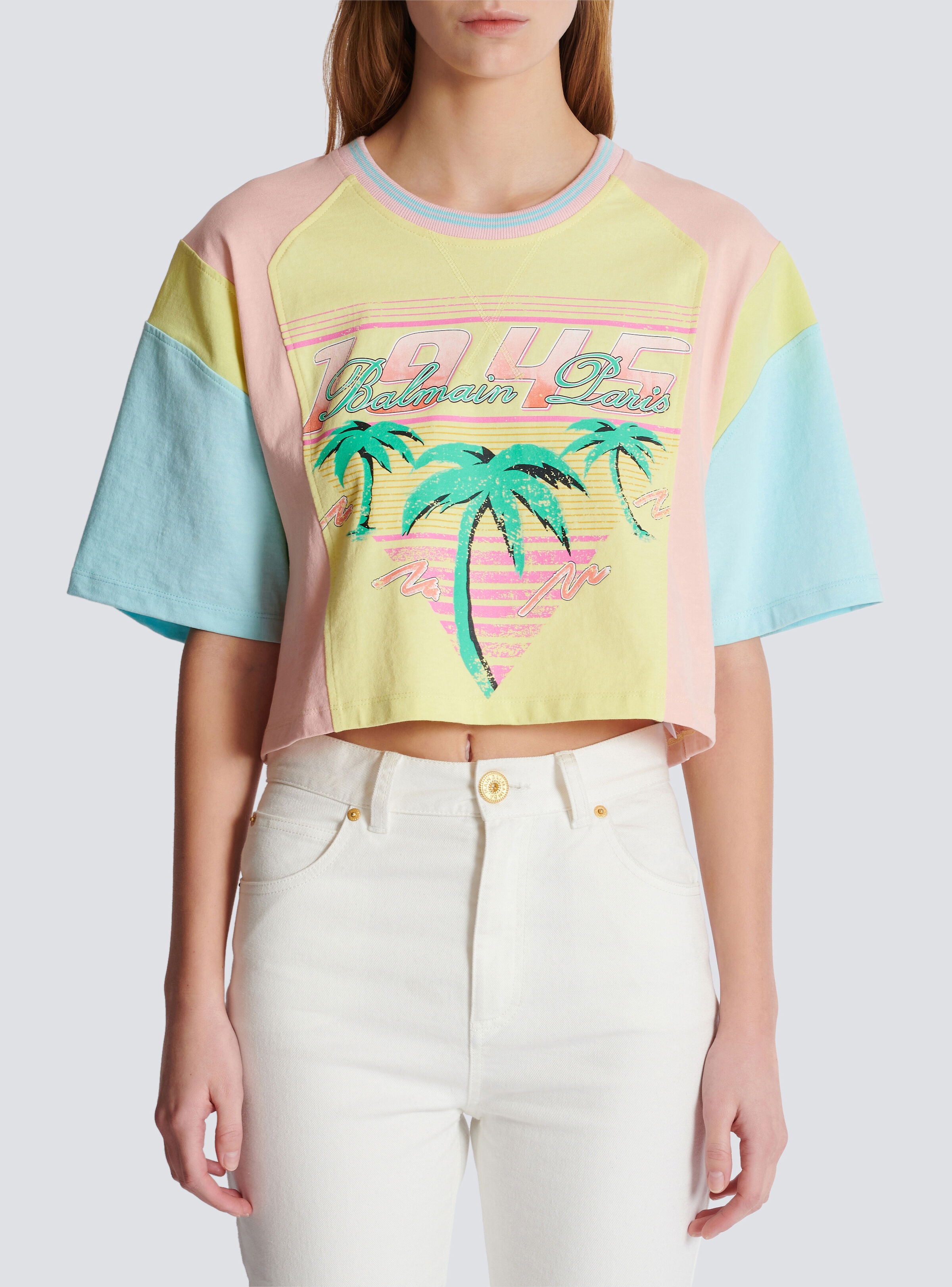 T-shirt with palm tree Balmain Signature print - 5