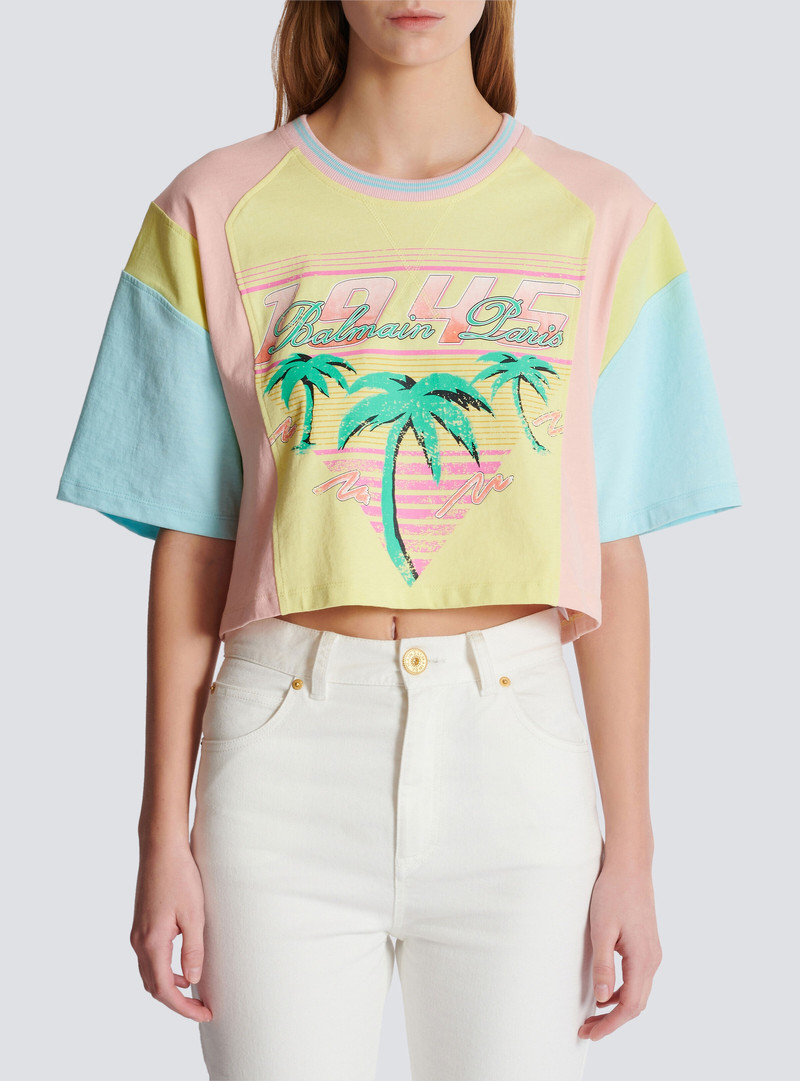 T-shirt with palm tree Balmain Signature print 5