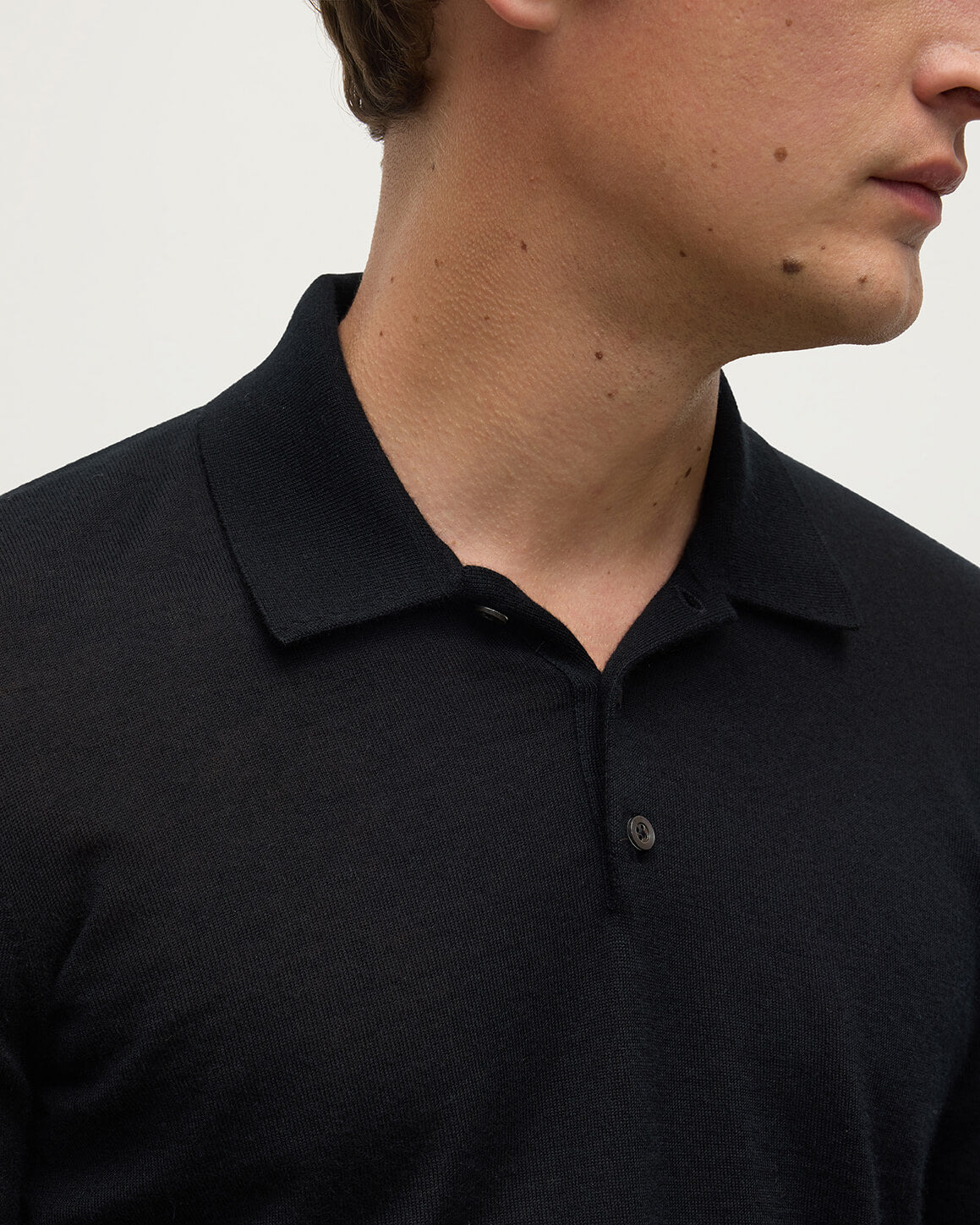 Black Cashmere Polo Shirt - 5