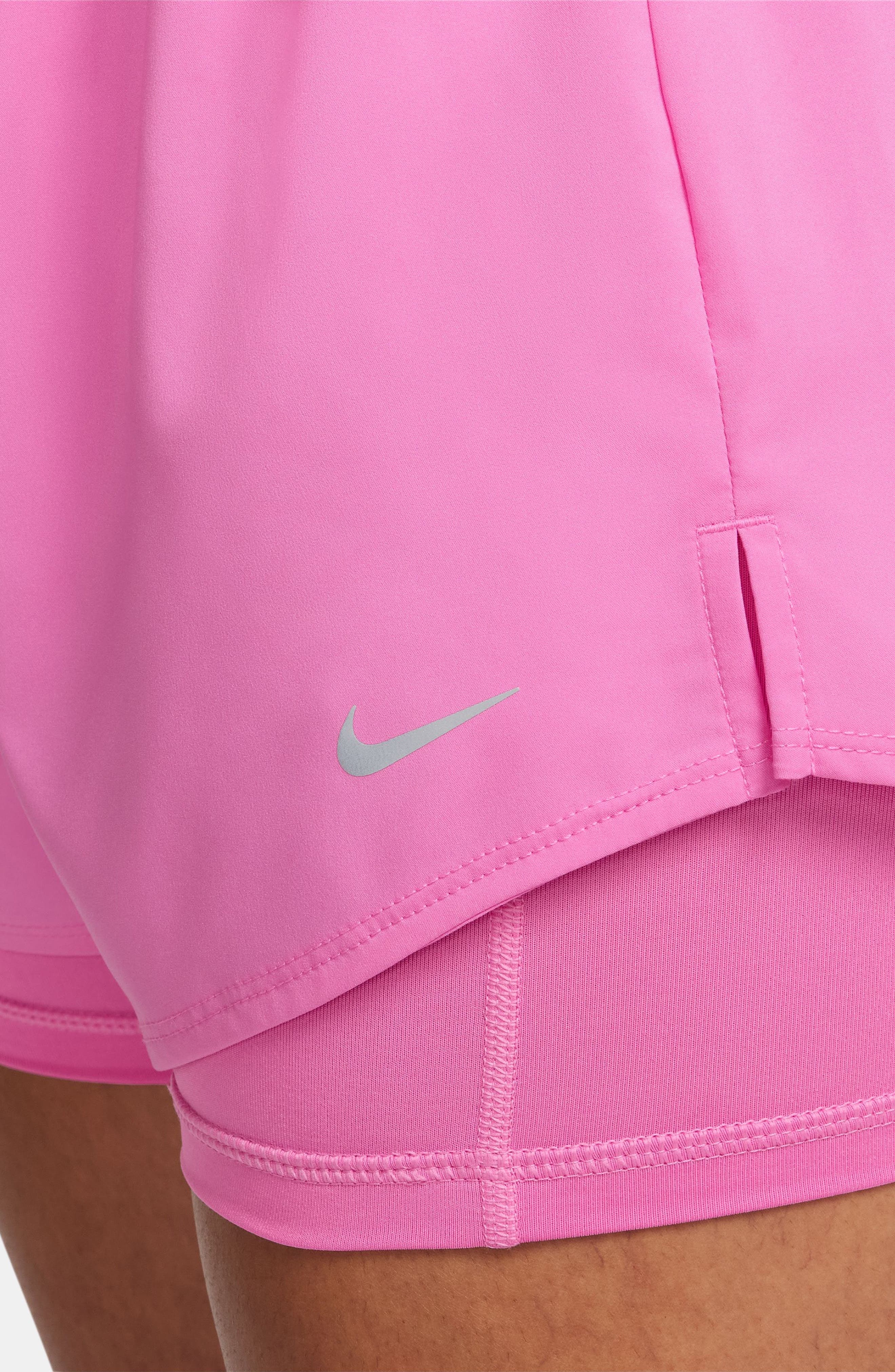 Nike One Dri-FIT High-Waisted 3-Inch 2-in-1 Shorts in 675 Plypnk/refsil at Nordstrom - 4