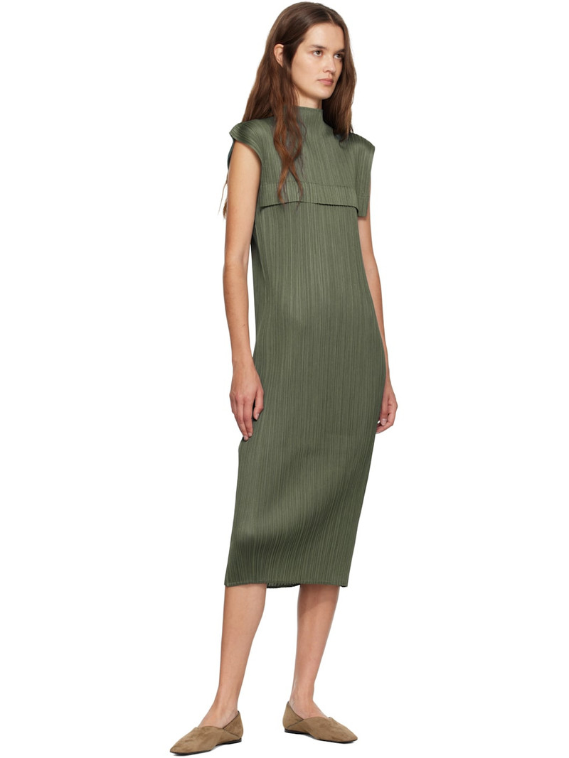 Pleats Please Issey Miyake Green June Monthly Colors Maxi Dress outlook