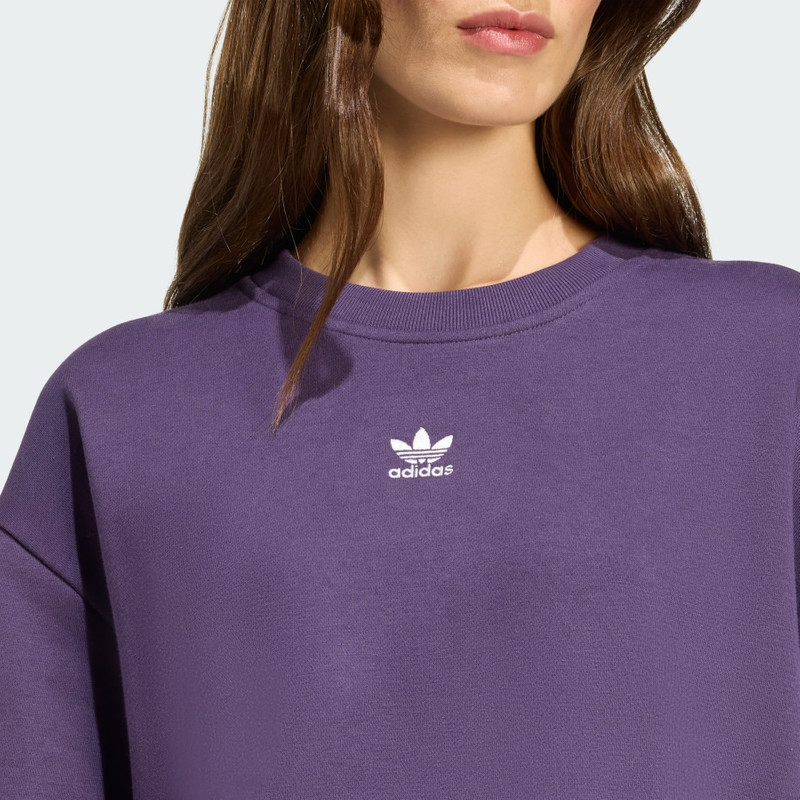Essentials Fleece Long Oversized Crew Sweatshirt 6