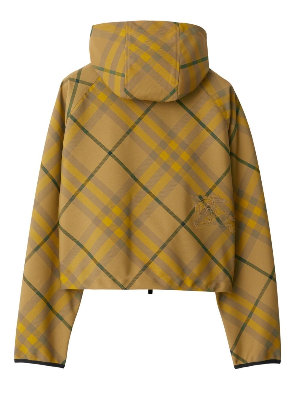 check-pattern zip-up jacket - 5