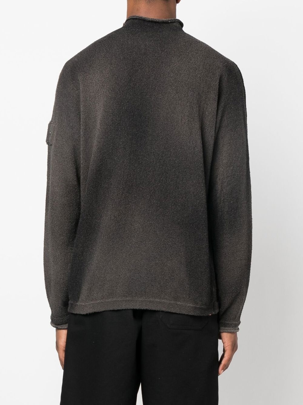 raw-edge roll neck fleece - 4