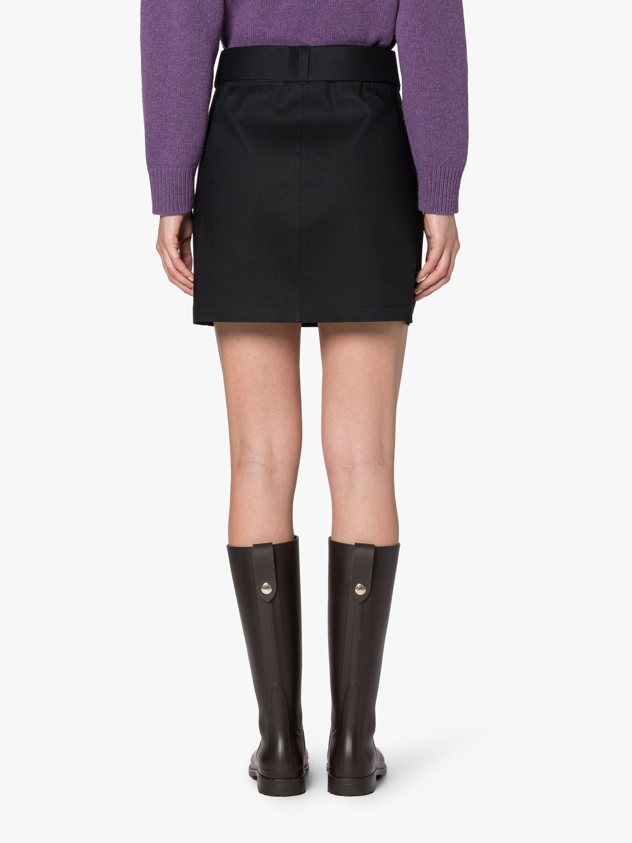 SEEMA BLACK BONDED COTTON SKIRT - 4
