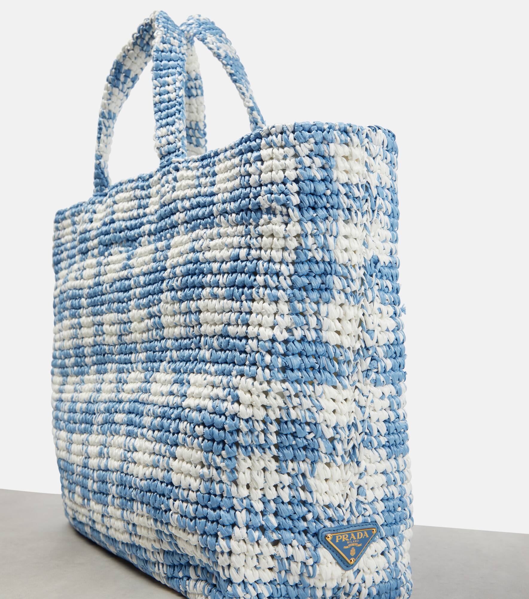 Logo raffia-effect shopper - 6