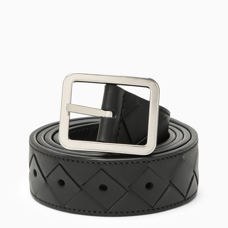 Black belt in woven leather - 1