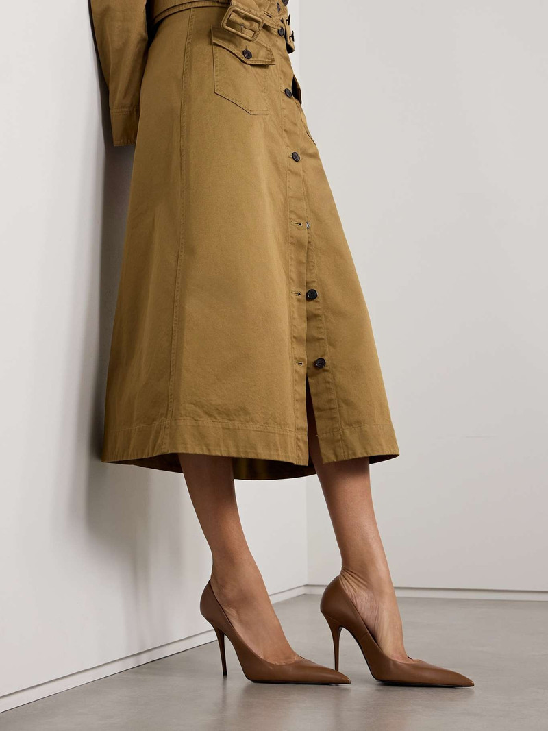 SAINT LAURENT Élysée leather pumps Dark brown outlook