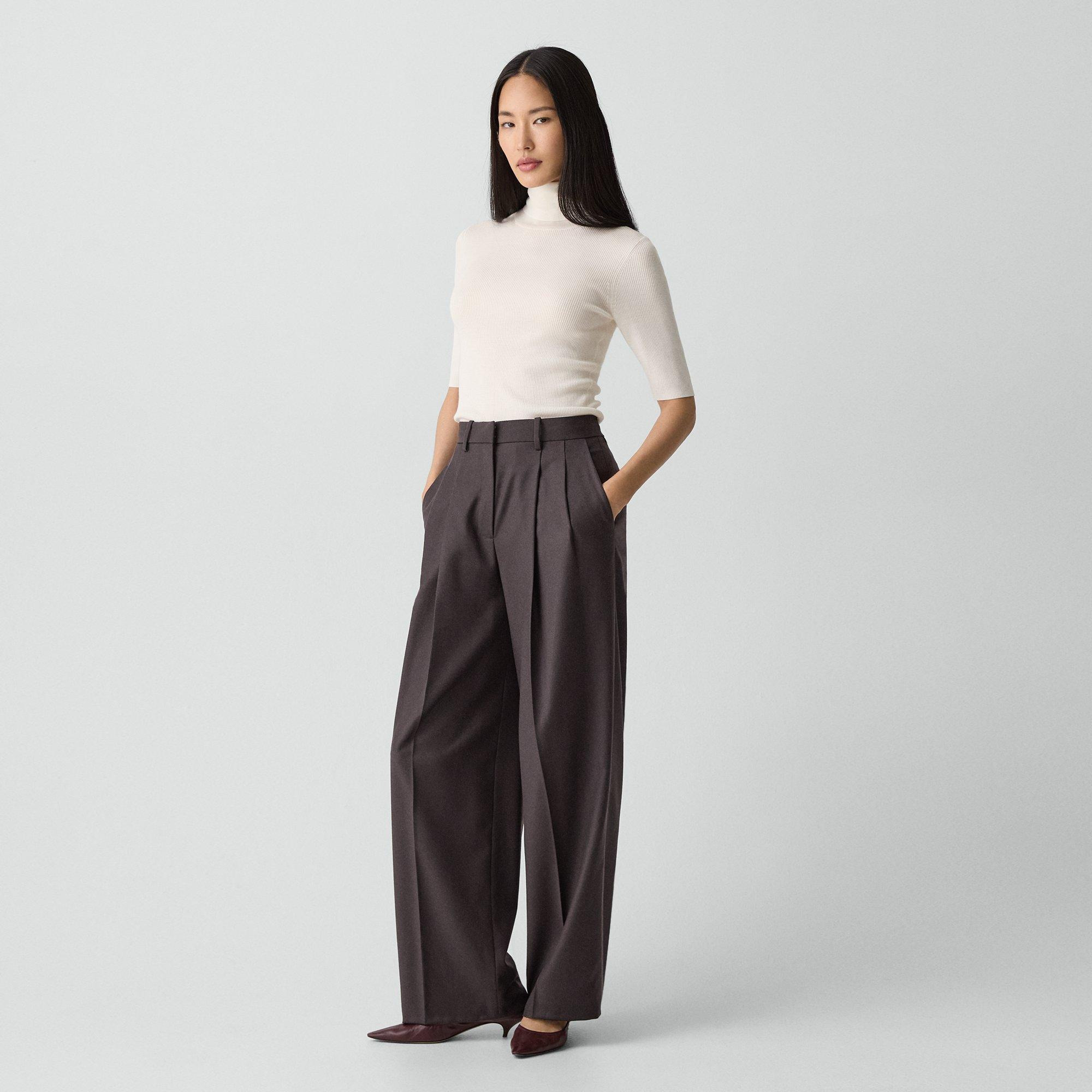 Double Pleat Pant, 29’’ in Sleek Flannel - 3
