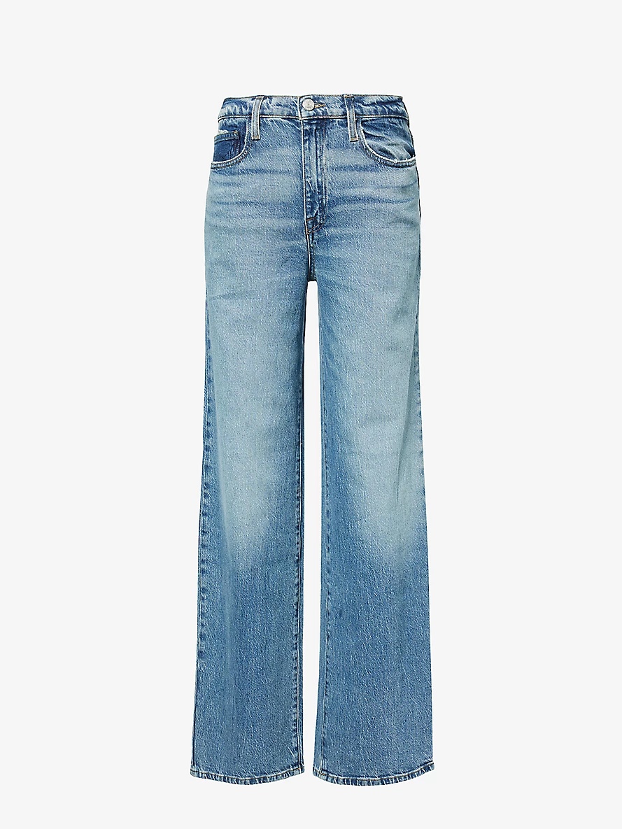 Le Jane wide-leg mid-rise stretch-cotton jeans - 1