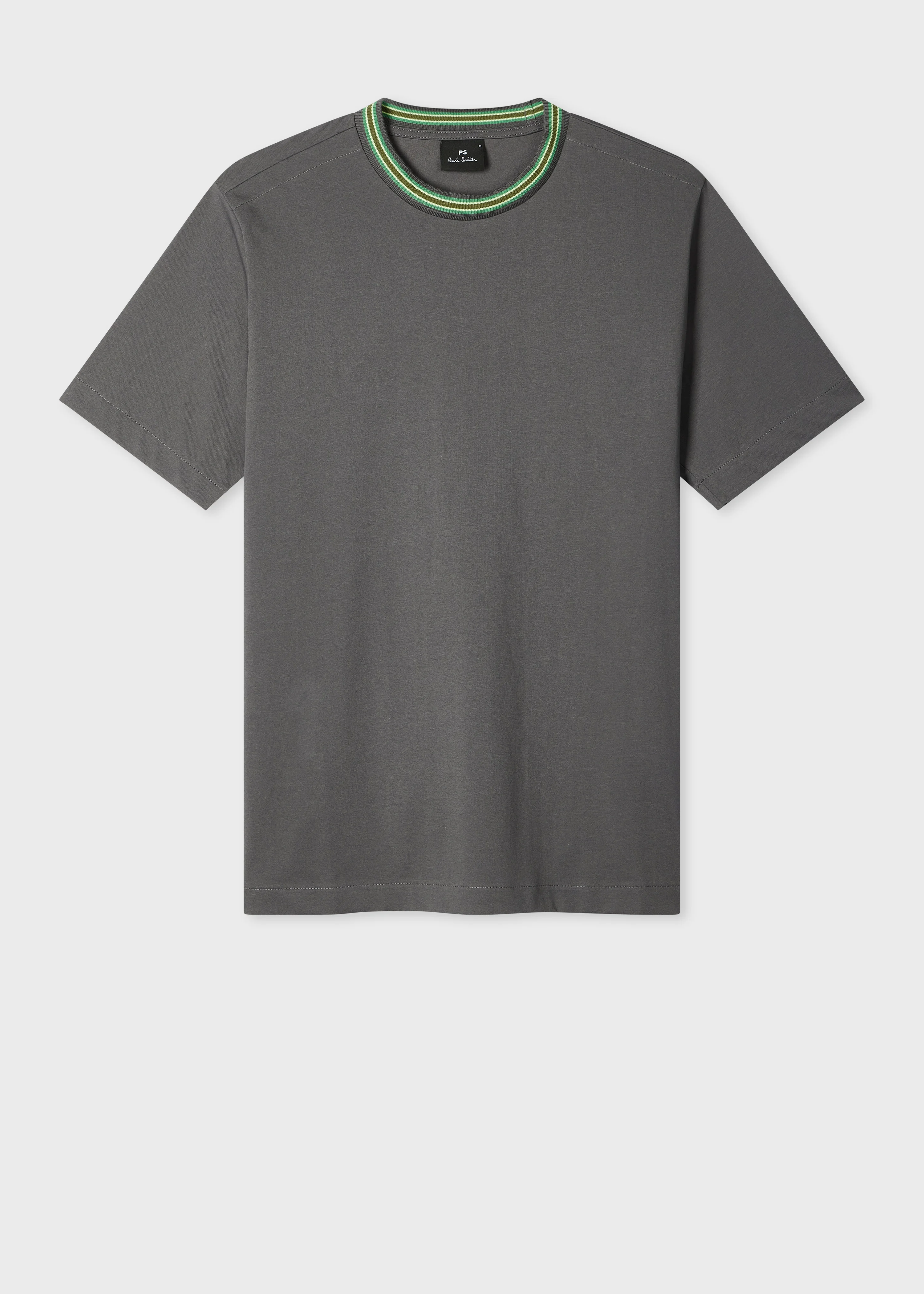 Grey Contrast Collar T-Shirt - 1