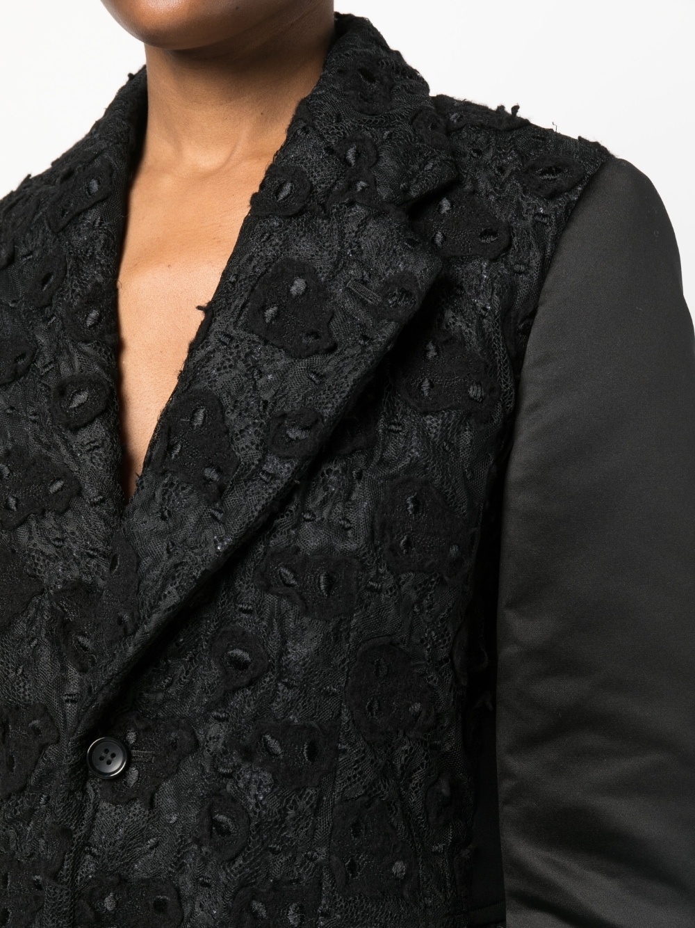 embroidered single-breasted blazer - 5