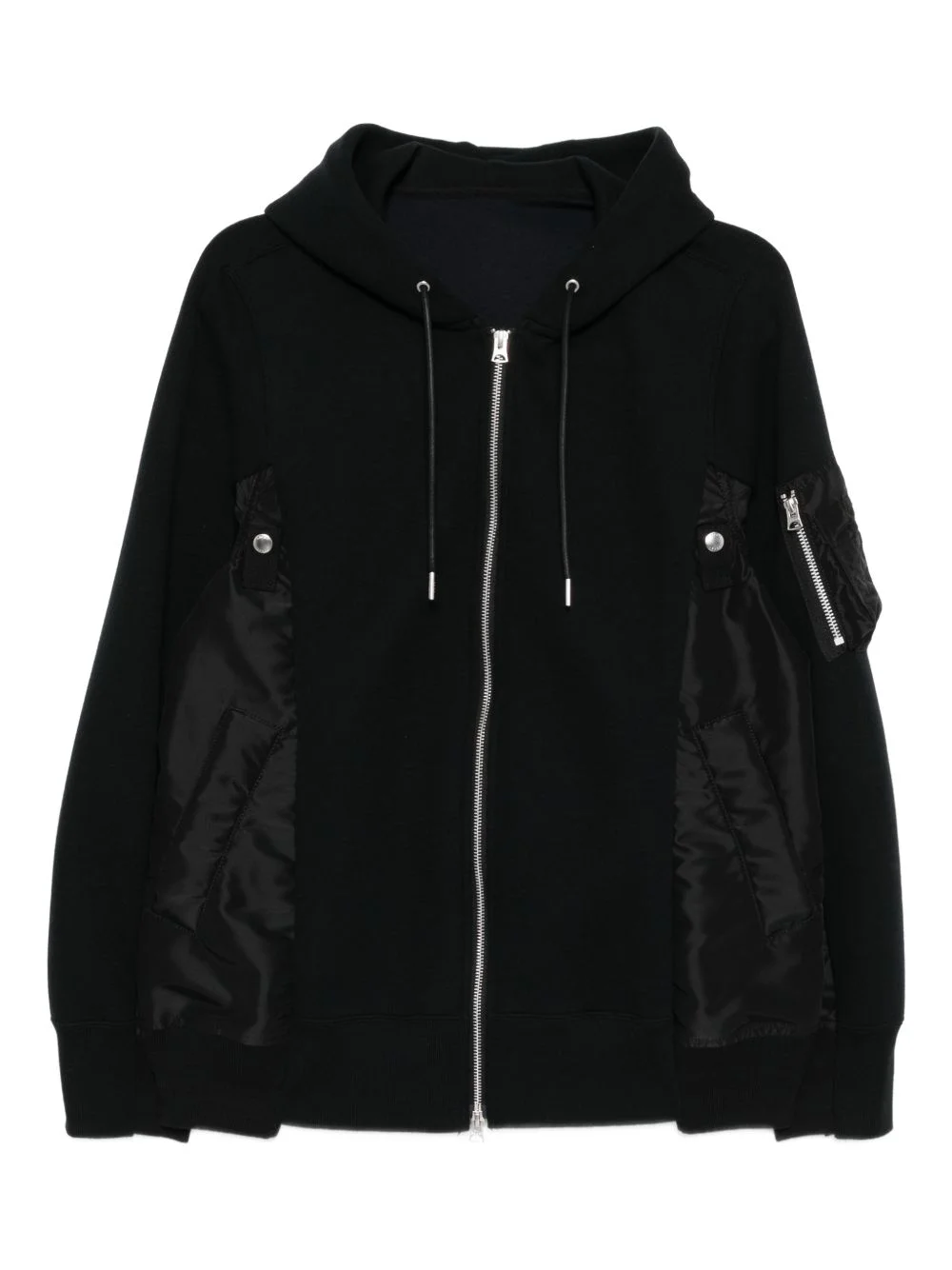 drawstring hood bomber jacket - 1
