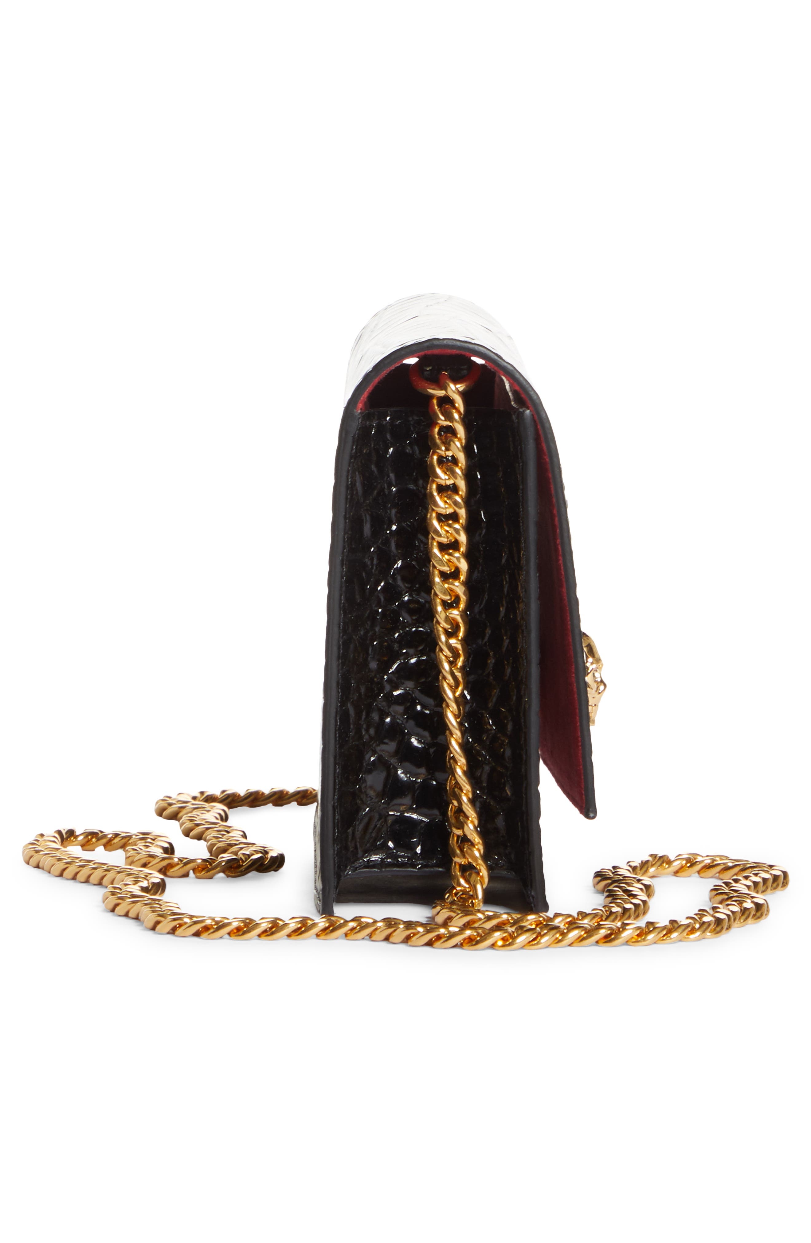 Mini Skull Croc Embossed Leather Bag - 6