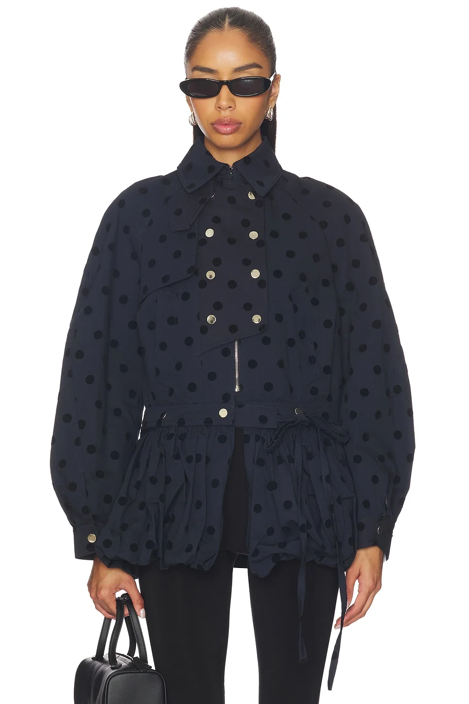 Puff Skirt Buttoned Double Jacket - 1