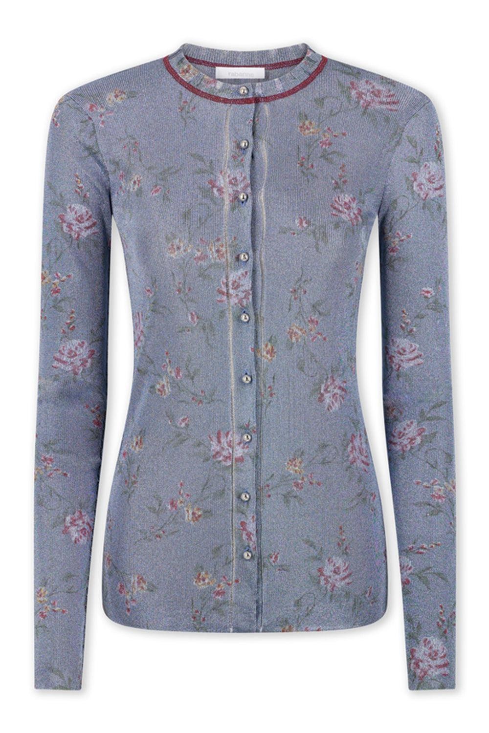 FLORAL CREWNECK CARDIGAN - 1