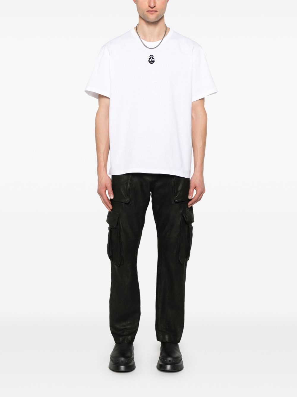 flocked-skull T-shirt - 2