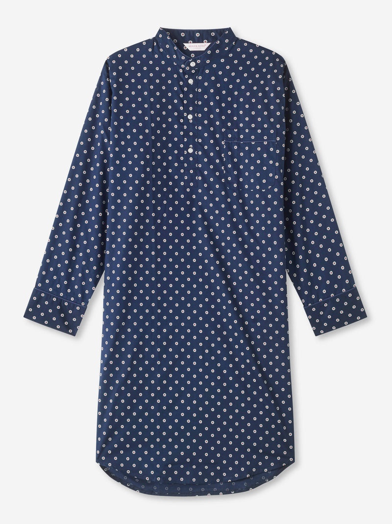 Men's Nightshirt Nelson 93 Cotton Batiste Navy - 1