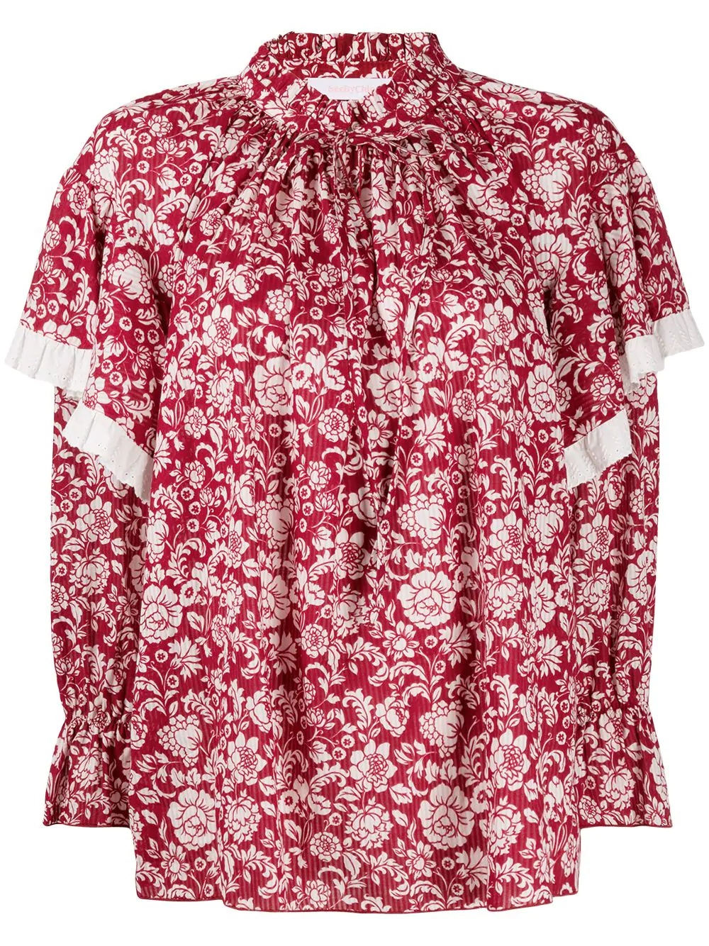 floral ruffle blouse - 1